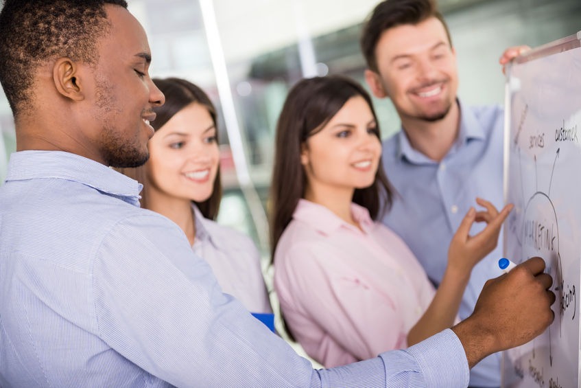 group of professionals working