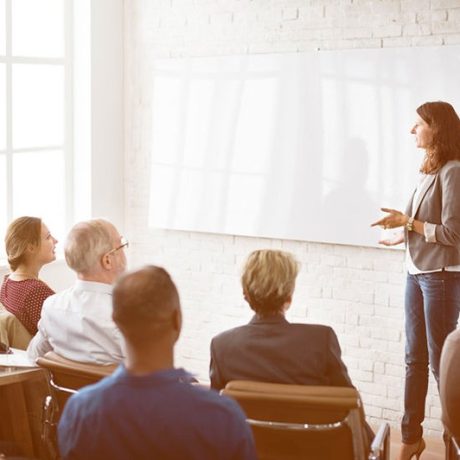Woman speaking to group